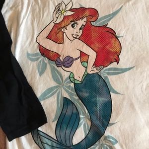 Little mermaid Vans off the wall baseball tee
